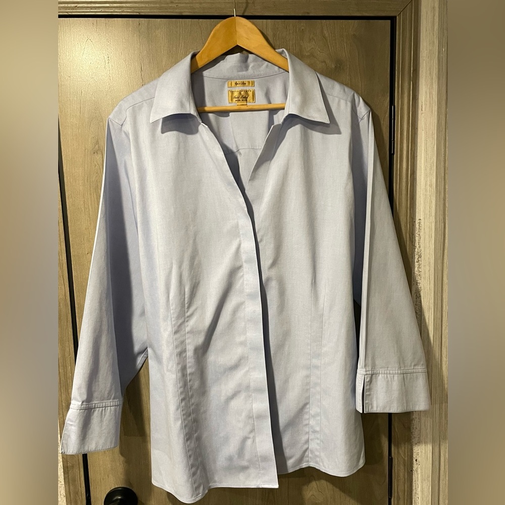 Gold label woman’s button-down long sleeve shirt.